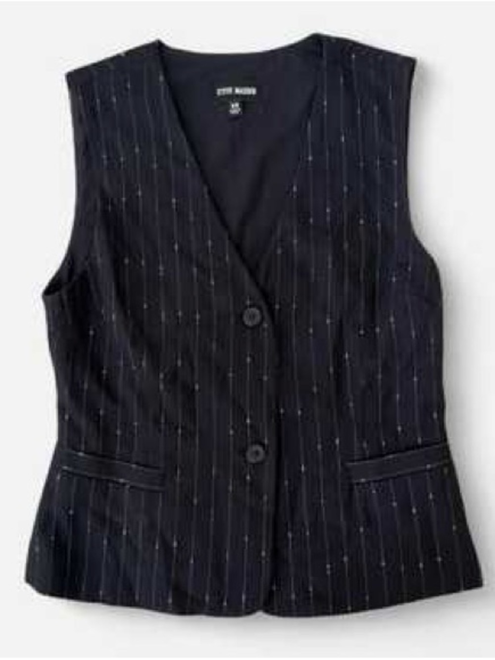 NWT Sleeveless Pinstripe Vest Jacket - Black